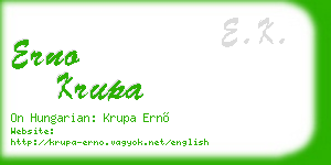 erno krupa business card